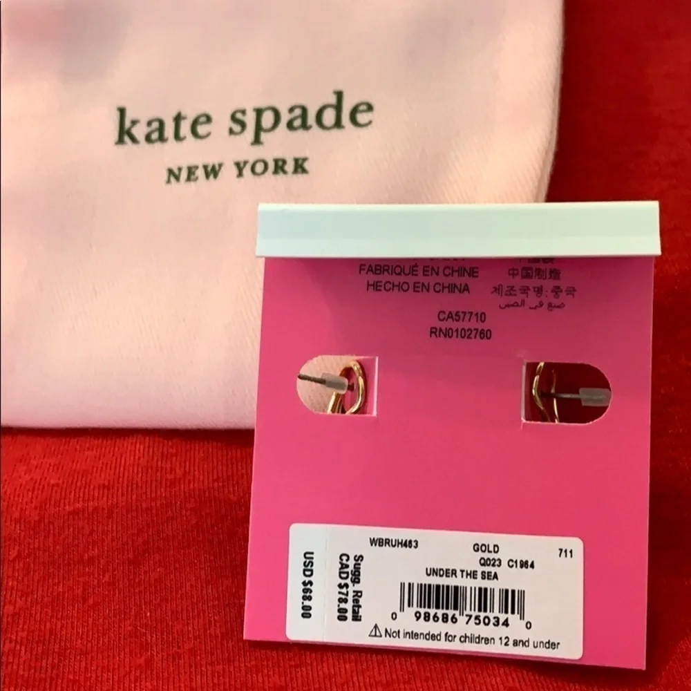 Kate Spade New York Under the Sea Gold Tulip Shell Stud Earrings